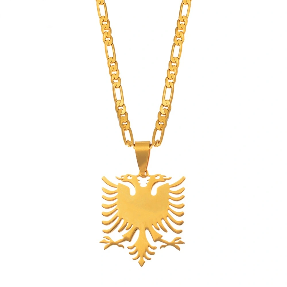 Albanian Eagle Map Pendant Necklace