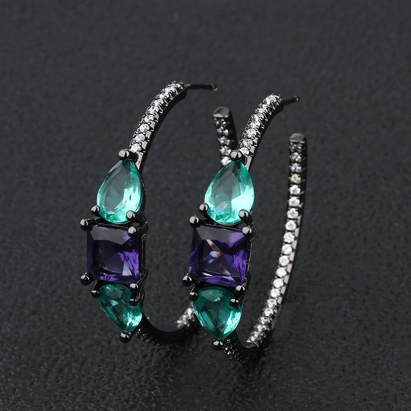 Shining zircon earrings