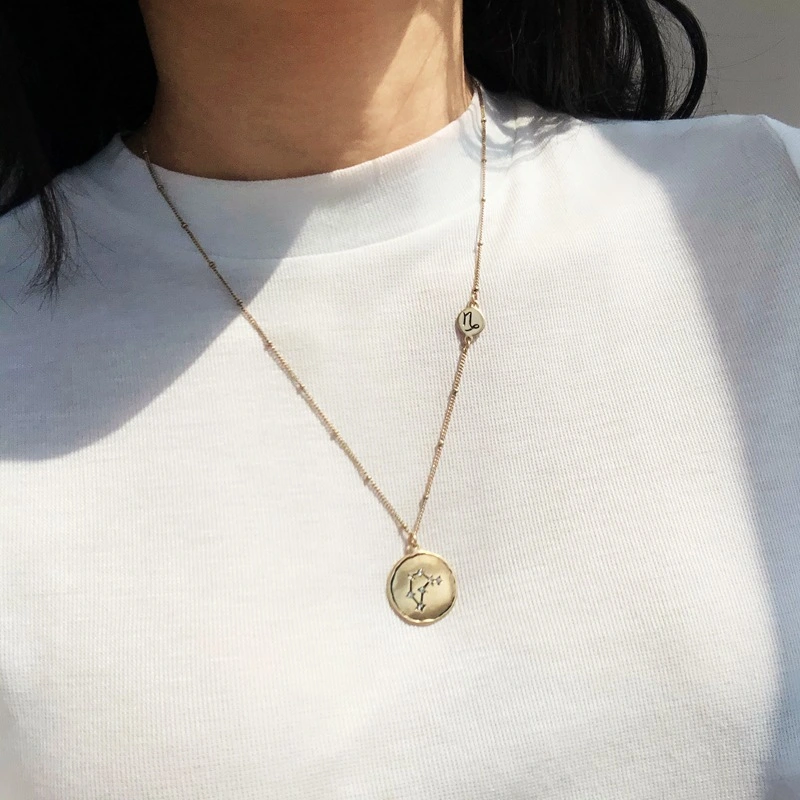 Women's 12 constellations Gold Pendant