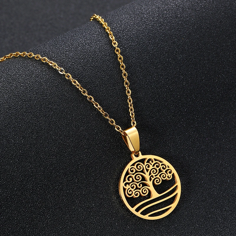 Tree of life Stainless Steel Necklace Earrings Set Jewelry