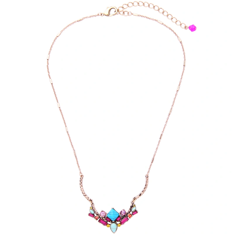 Colorful gemstone texture necklace