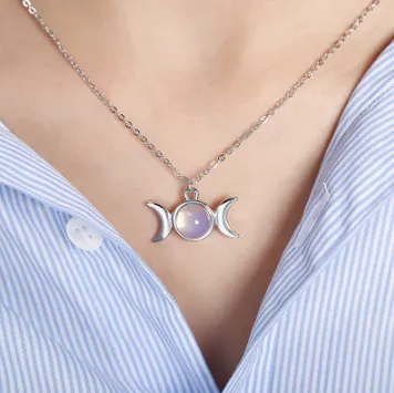 Opal necklace amethyst guardian stone necklace women's necklace