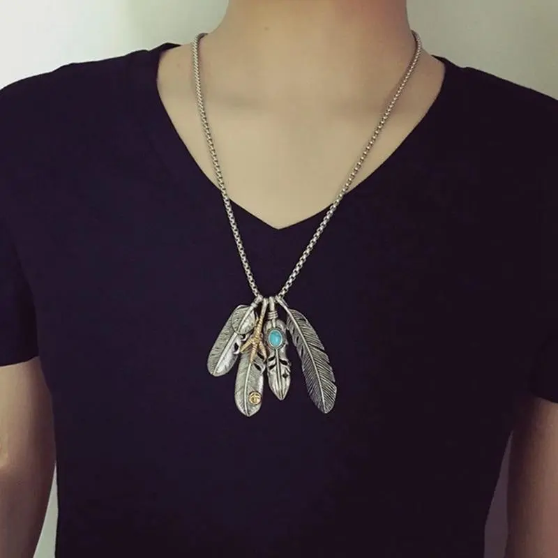 Feather Leaf Eagle Claw Pendant