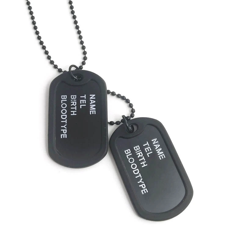 Letter Double Dog Tag Necklace