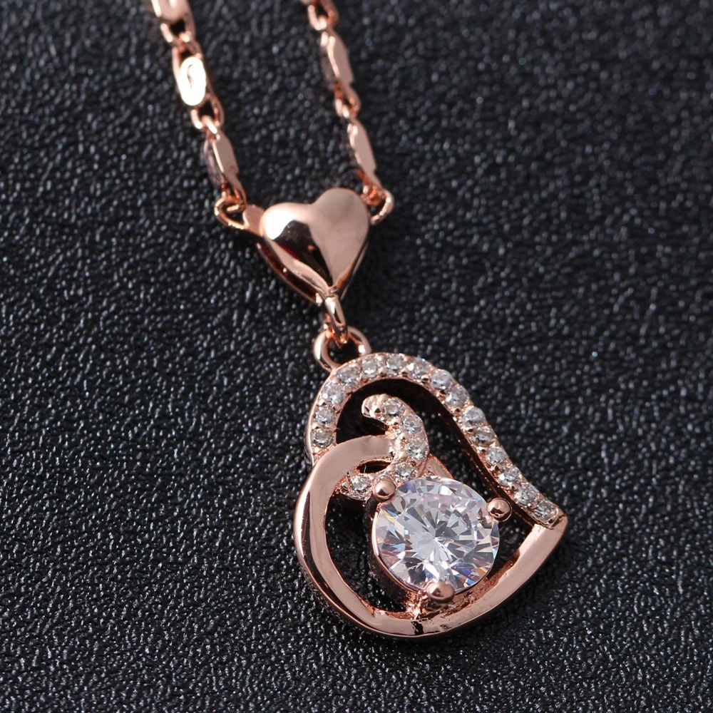 Rose gold-plated heart-shaped smart zircon