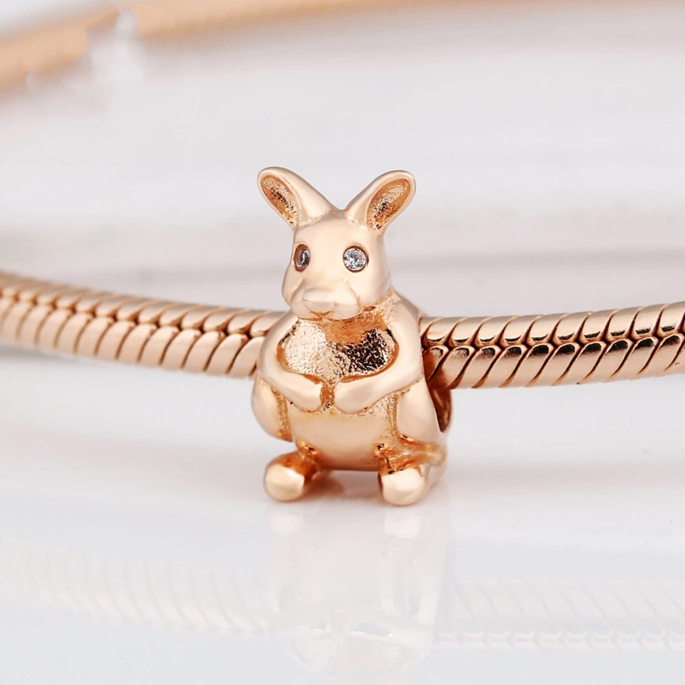 Panjia S925 Silver Beads Rose Gold Wallaby