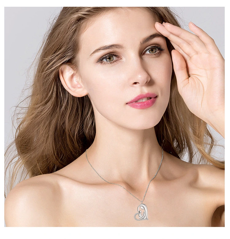 Mother-child pendant heart-shaped clavicle chain