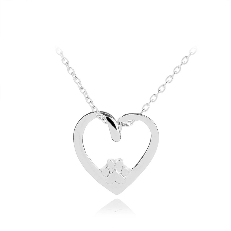 Heart-heart cat claw necklace clavicle chain