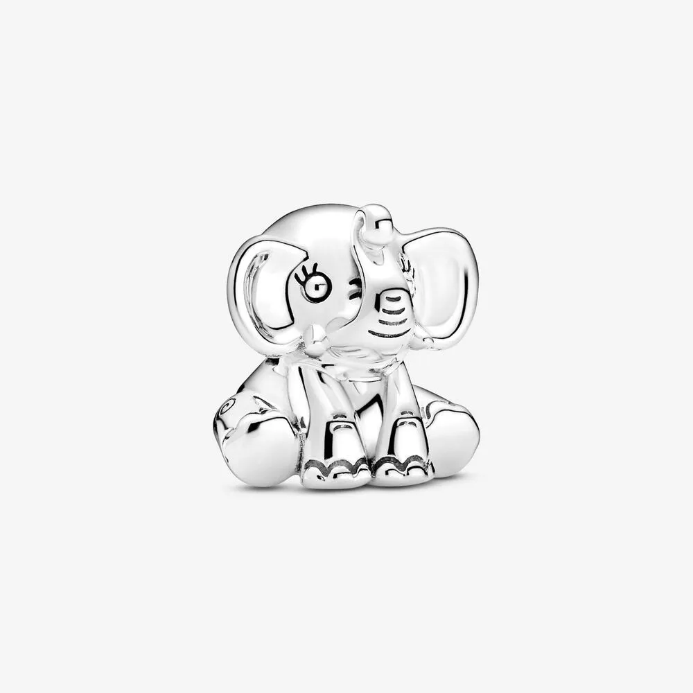 S925 silver cute little elephant pendant