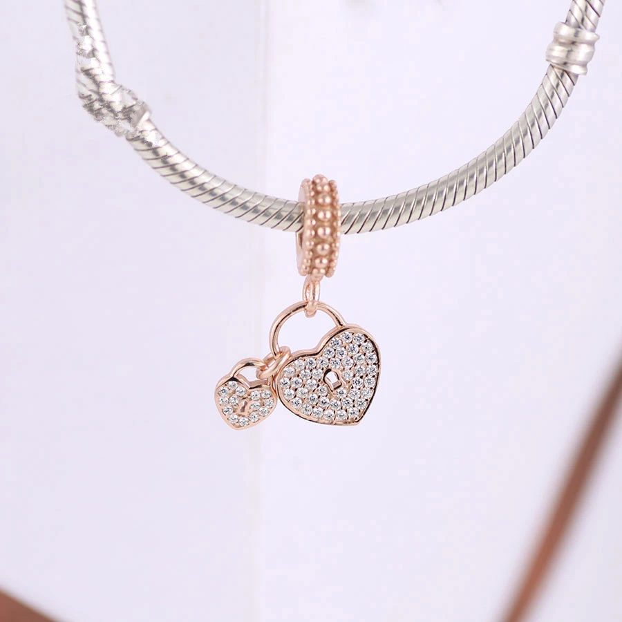 Love lock bracelet pendant