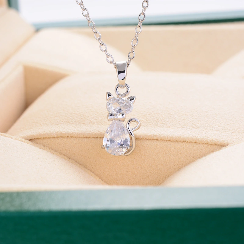 Cute kitten personality necklace