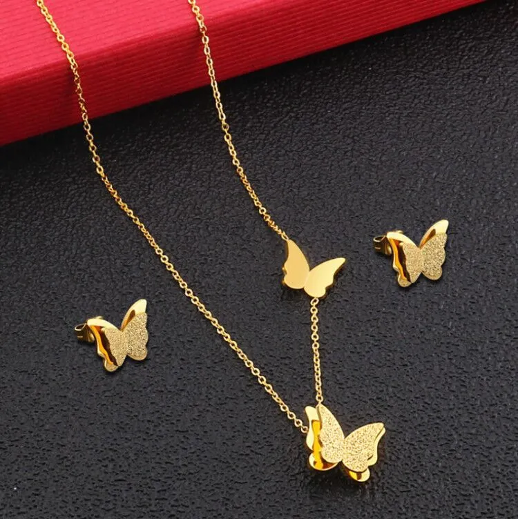 Stainless Steel Butterfly Necklace Female Temperament Clavicle Chain