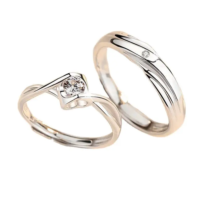 S925 True Love Couple Ring Angel Kiss Men And Women