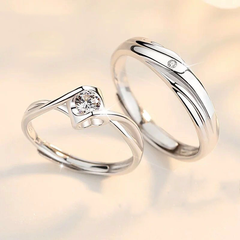 S925 True Love Couple Ring Angel Kiss Men And Women