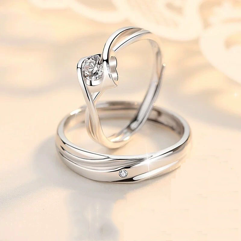 S925 True Love Couple Ring Angel Kiss Men And Women