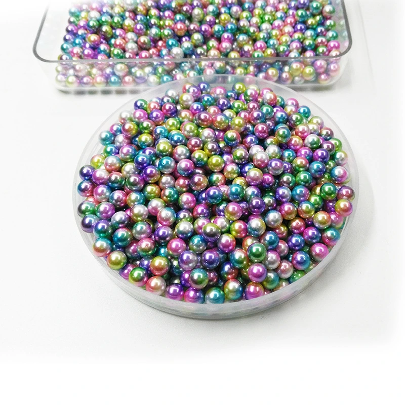 Color Acrylic No Hole Round Pearl Loose Beads Jewelry Making