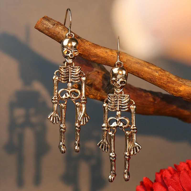 Earrings European And American Skull Skull Exaggerated Nightclub