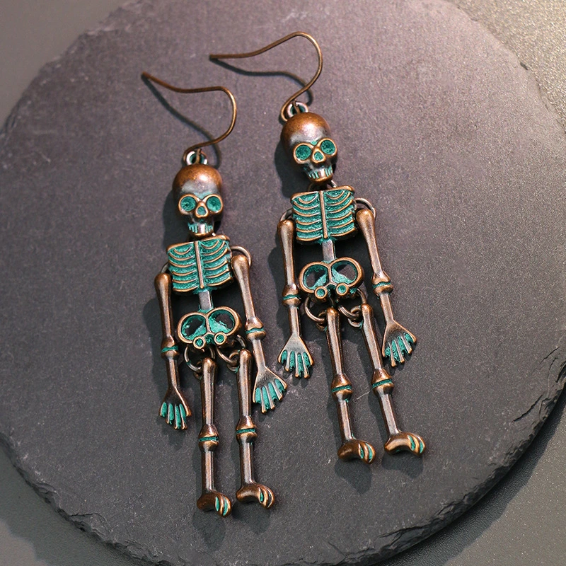 Earrings European And American Skull Skull Exaggerated Nightclub