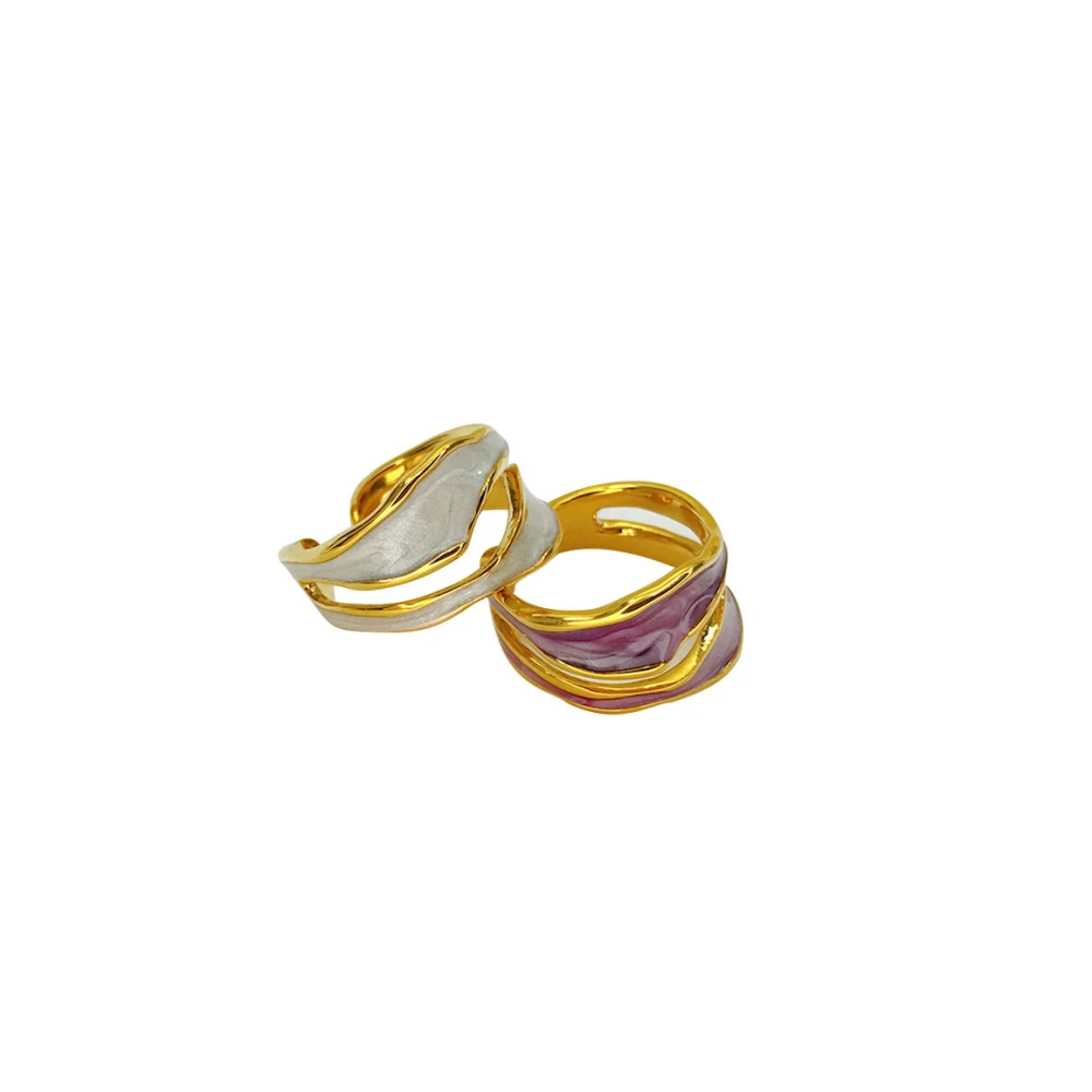 Ring Jurchen Gold Plating Ladies Fashion Temperament Enamel