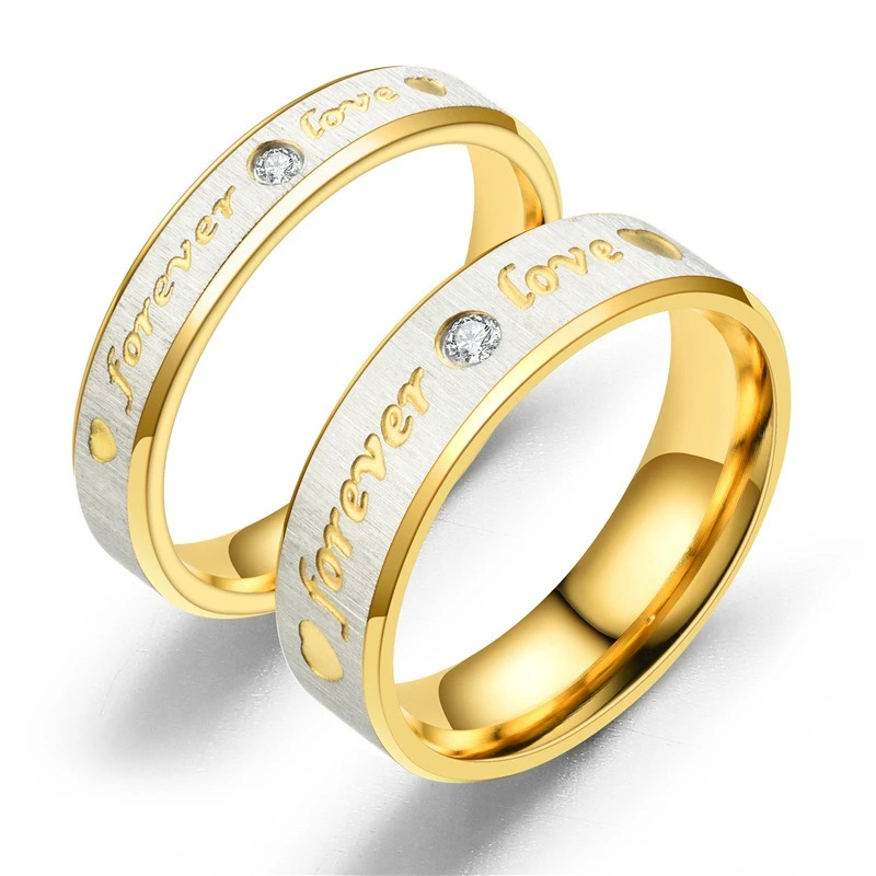 European And American Fashion Couple Double Beveled Sand Face Diamond Ring