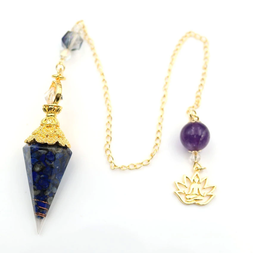 Natural Crystal Crushed Stone Resin Plated Pendant