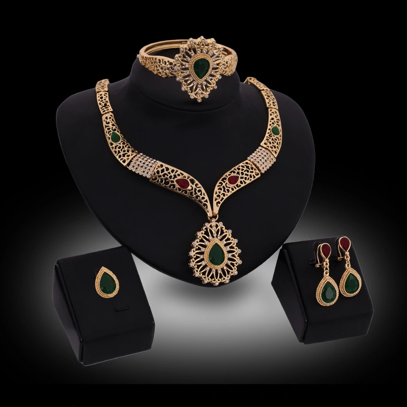 Fashion Gold-plated Four-piece Set With Diamonds