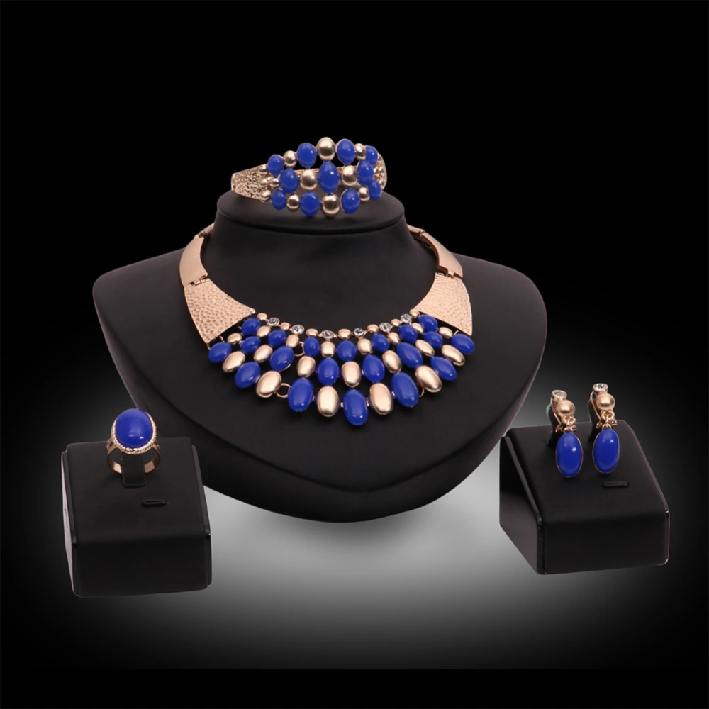 Exaggerated Alloy Four-piece Set, Necklace And Earrings