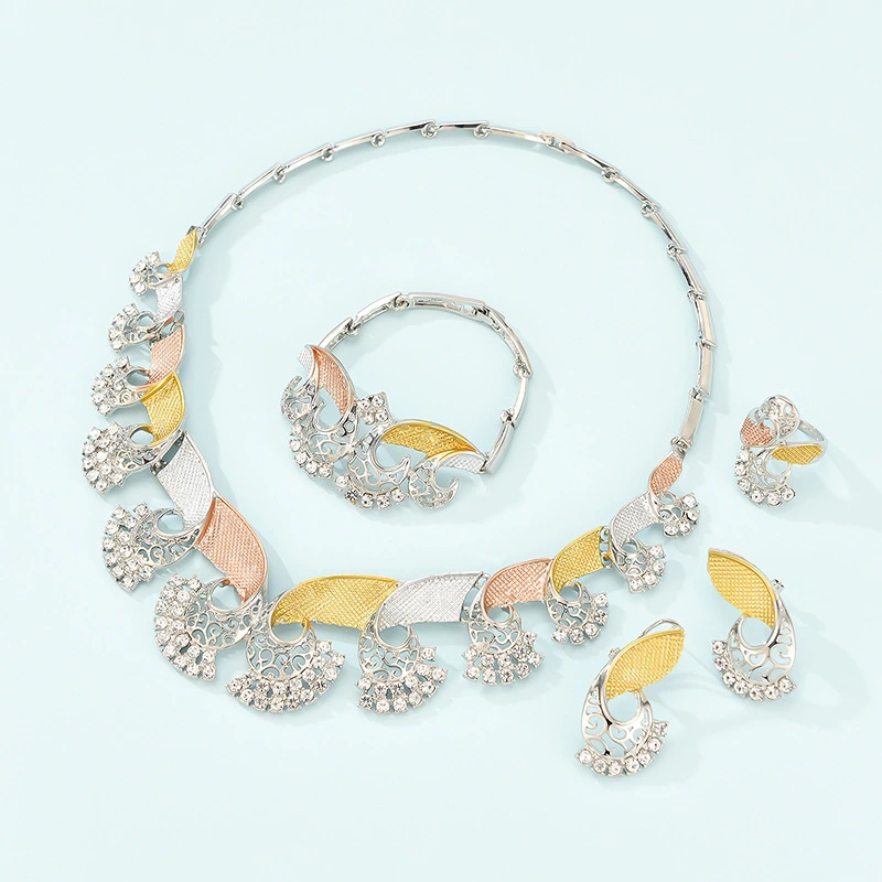 Fashion Simple Alloy First Necklace And Earrings Four-piece Set