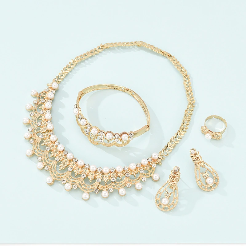 Fashion Simple Alloy First Necklace And Earrings Four-piece Set