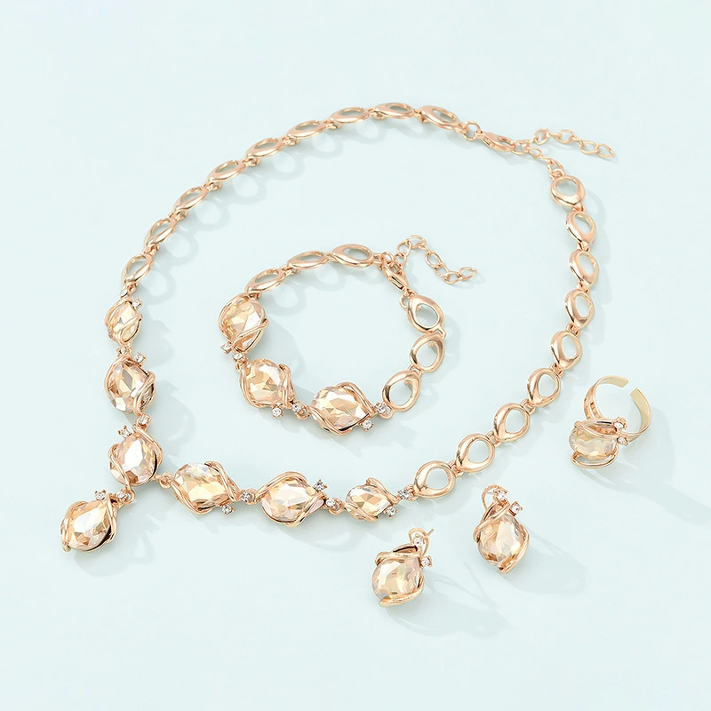 Fashion Simple Alloy First Necklace And Earrings Four-piece Set