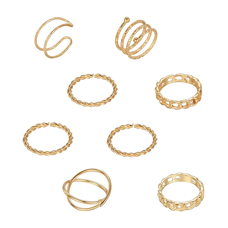 Alloy Joint Ring Cross Simple Ring 15-piece