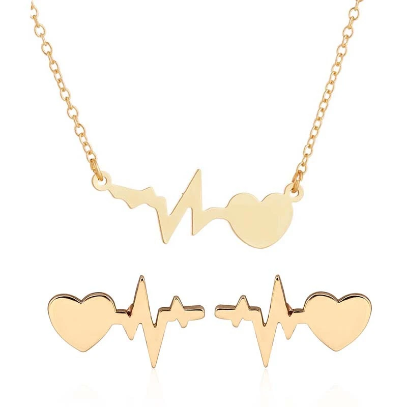 ECG heart earrings