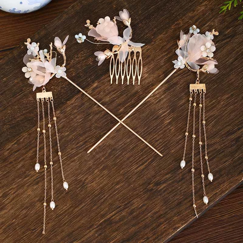 Headwear full set of hairpin tassel hair ornaments