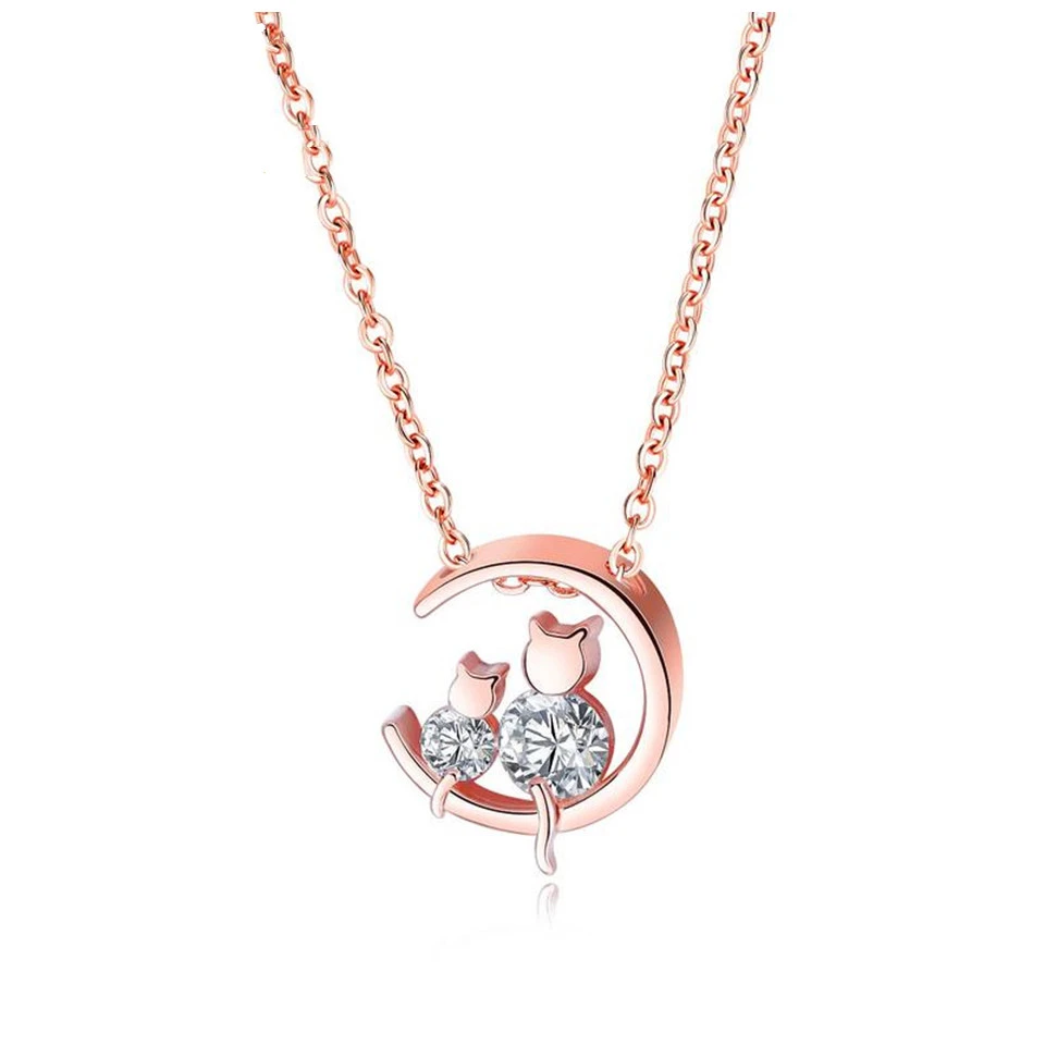 Rose Gold Zircon Clavicle Necklace