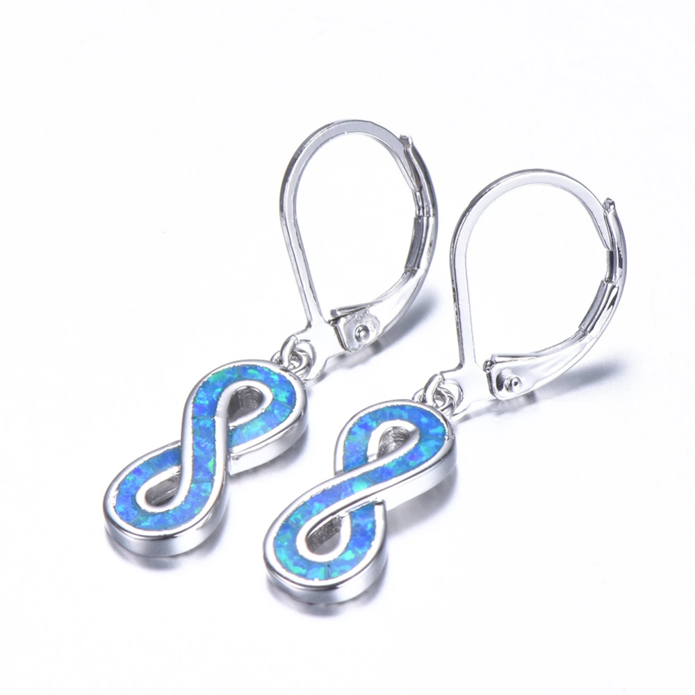 White Opal Figure 8 Earrings