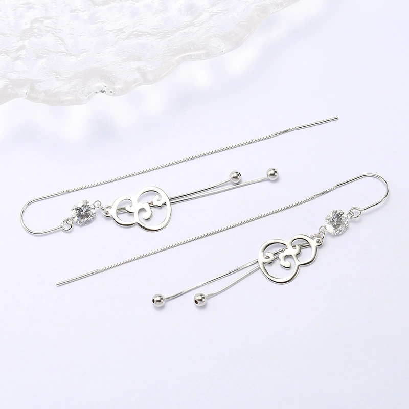 National Style Gourd New Earrings Temperament Silver Jewelry