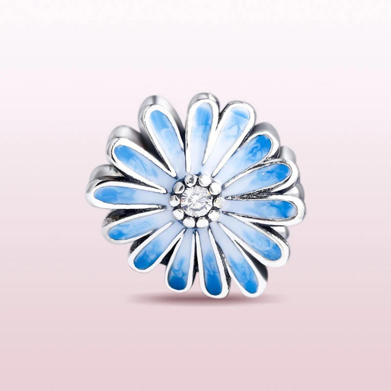 Bracelet Epoxy Blue Daisy Charm