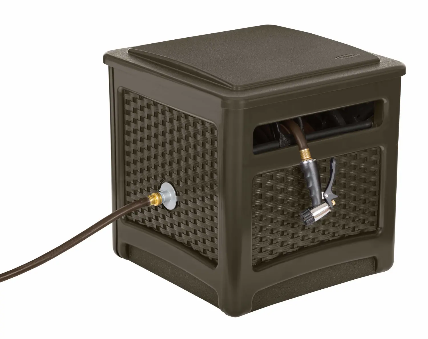 Suncast No-Leak Resin Wicker-Looker Hose Reel, Mocha