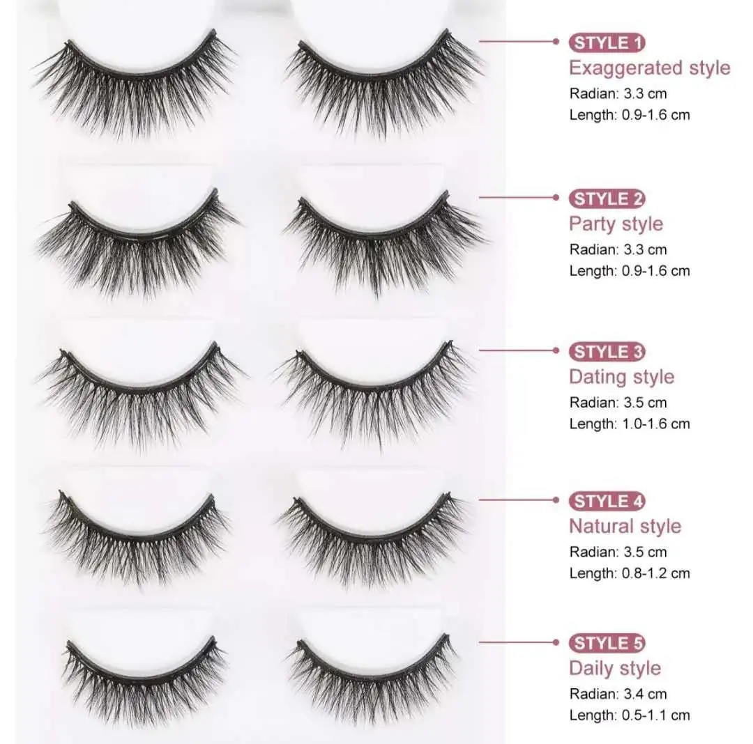 Liquid Eyeliner Magnetic False Eyelashes Set Five Pairs Of Glue-free Magnetic Eyelashes