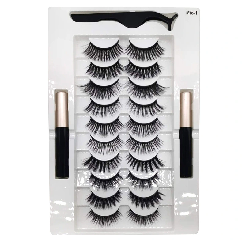Magnetic Liquid Eyeliner Eyelash Natural Set
