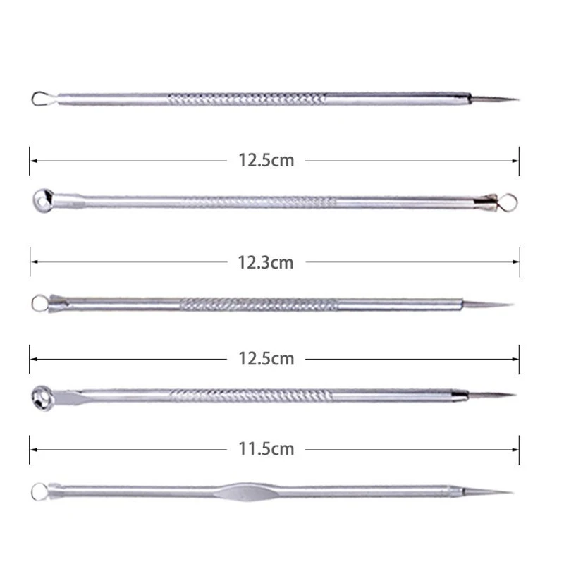 9pcs Stainless Steel Acne Needle Cell Clamp Double-headed Acne Acne Needle