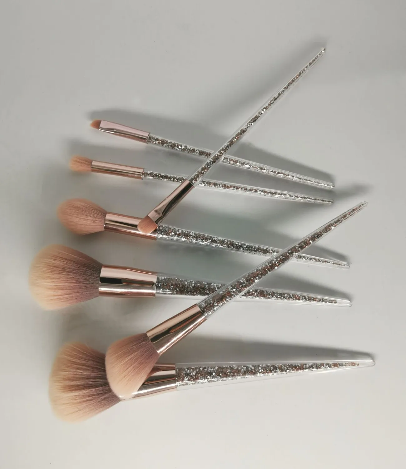 7 portable eye shadow and blush makeup tools with diamond handle