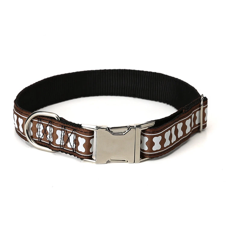 Nylon Bone Pattern Collar Is Adjustable