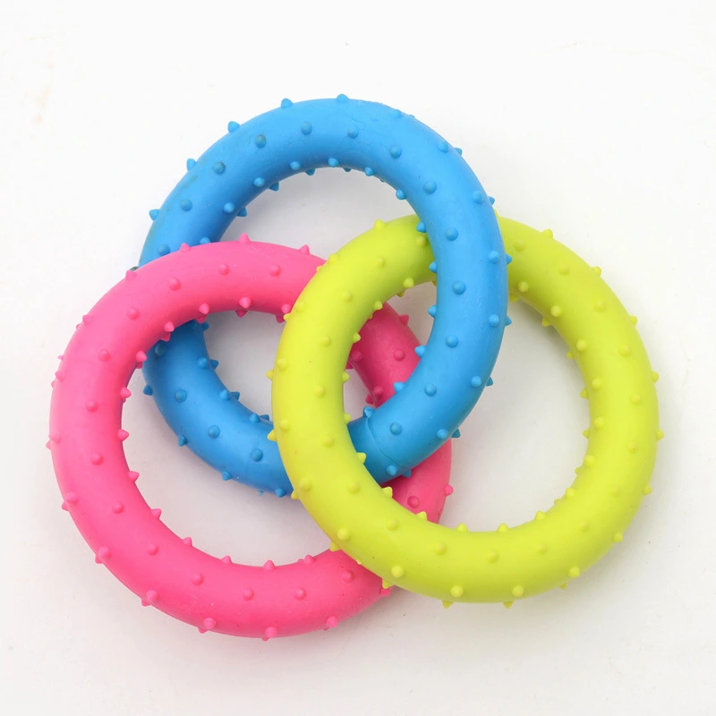 Pet TPR Rubber Three-color Ring Toy