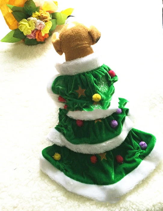 Green Christmas Tree Shaped Dog Clothes