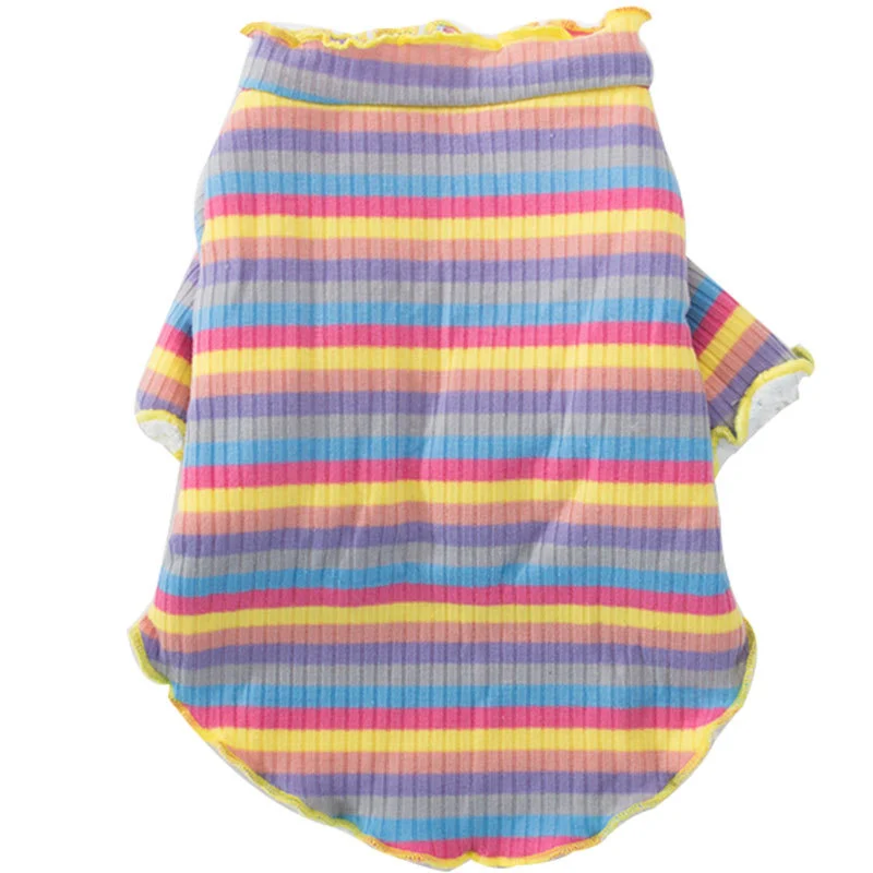 Knitted rainbow dog clothes