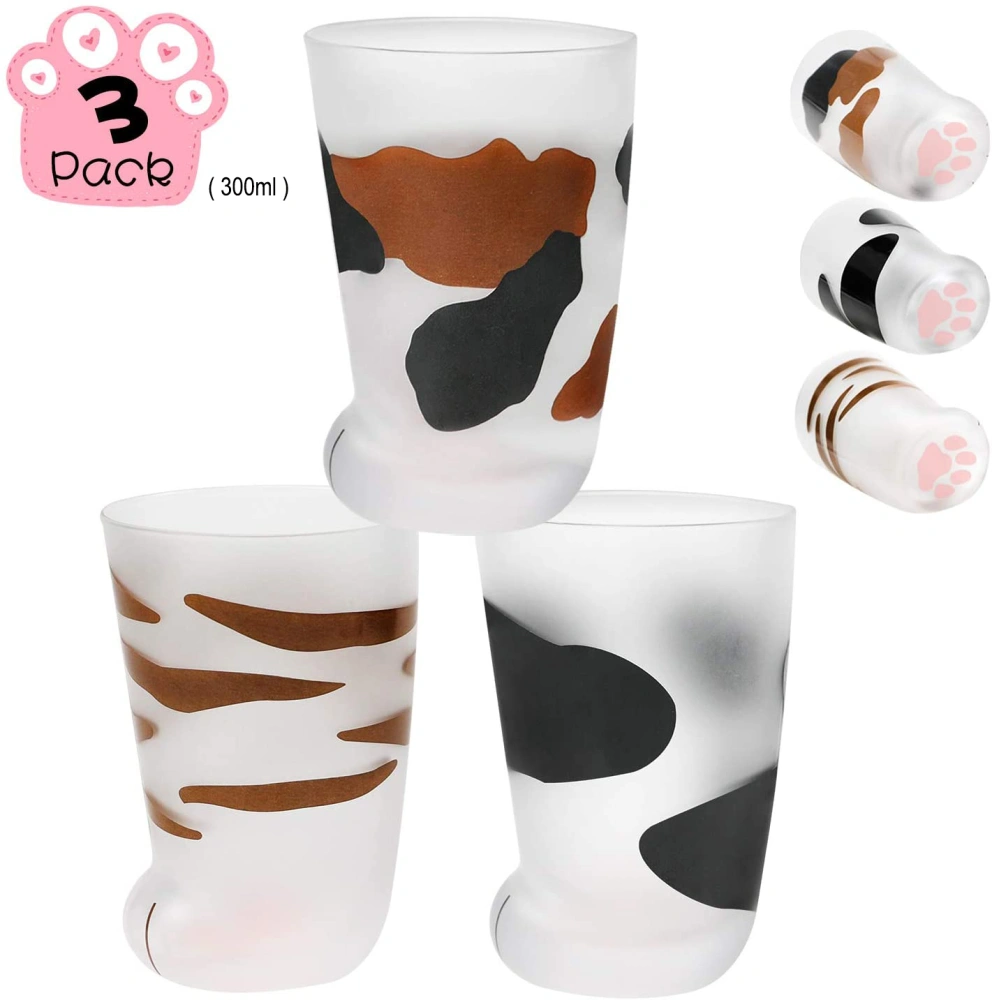 Cute Cartoon Cat Feet Glass Water Cup