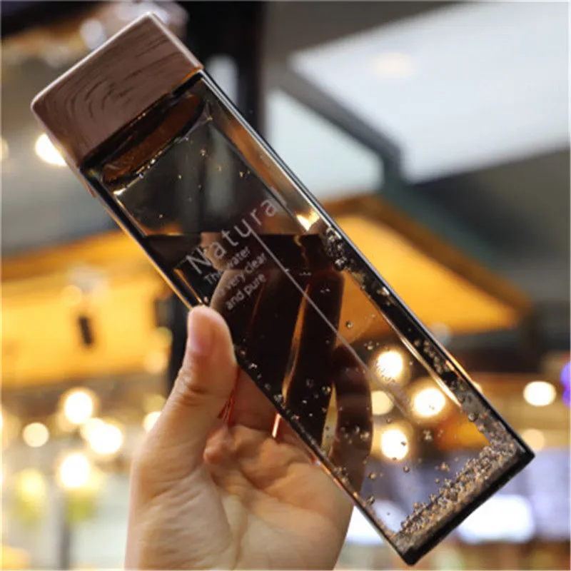 Plastic Cup Net Red Harajuku Style Square Water Cup Male Personality Trend Portable Summer Water Bottle