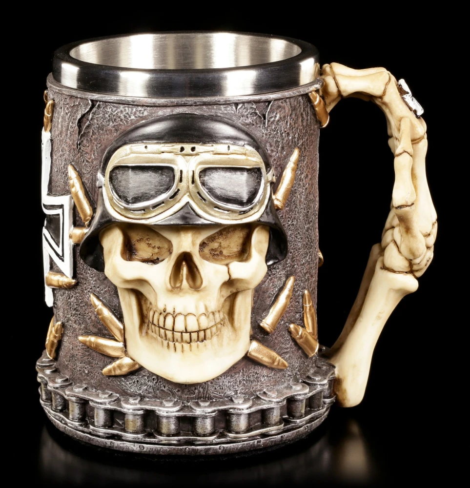 3D Skull Stainless Steel Cup Resin