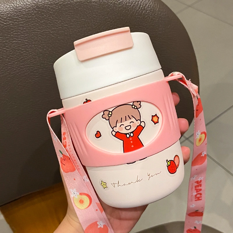 Net Celebrity Creative Cartoon Straw Thermos Cup